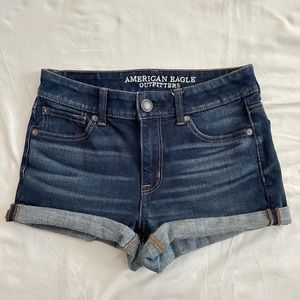 American Eagle high rise jean shorts, super stretch, size 2